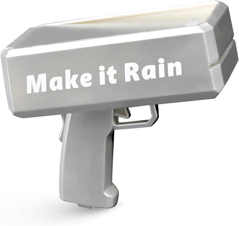 RADSHSP Make It Rain Money Toy Gun Silver Automatic Money Gun Prop Party Shooter Gun for Weddings Birthdays Christmas New Year Night Club Fun Party Surprise Gifts - Image 1
